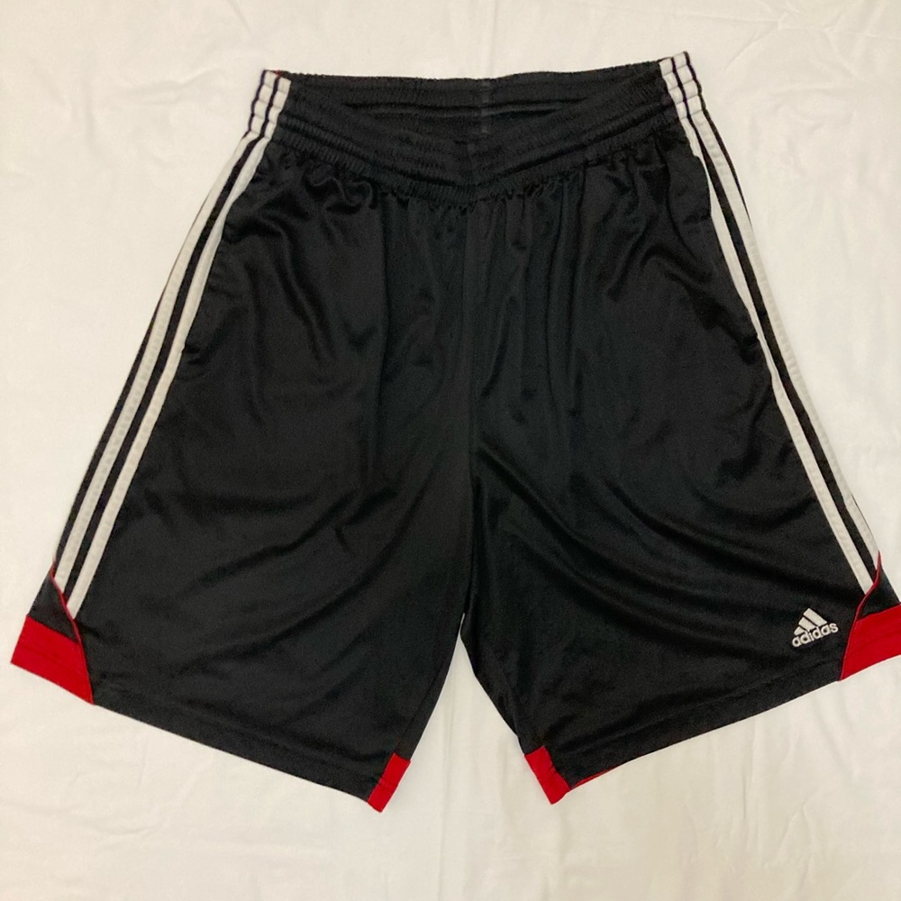 Adidas Mens Large Black/Red Basketball Shorts